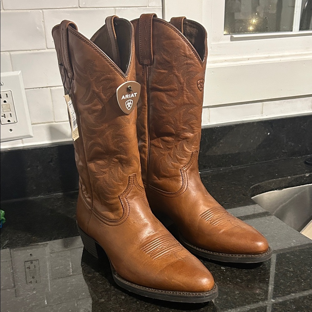 Ariat Men's Tan Leather Cowboy Boots
